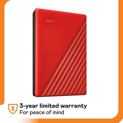 WD My Passport 4 TB Externe harde schijf (2,5 inch) USB-A 3.2 Gen 1 Rood WDBPKJ0040BRD-WESN - thumbnail