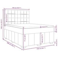 Boxspring met matras stof donkerbruin 140x200 cm - thumbnail