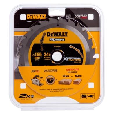 DeWALT Cirkelzaagblad voor Hout | Extreme Runtime | Ø 165mm Asgat 20mm 24T - DT99560-QZ