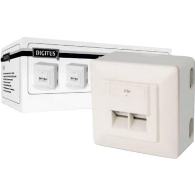 Digitus DN-9002-N Netwerkdoos Opbouw (op muur) CAT 5e 2 poorten Zuiver wit