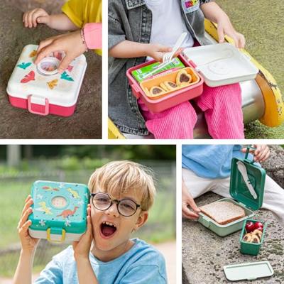 Brooddoos voor kinderen - MONBENTO - Inclusief bestek - BPA-vrij - Snacky Raccoon