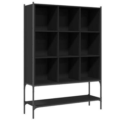 Boekenkast 102x30x141,5 cm bewerkt hout zwart