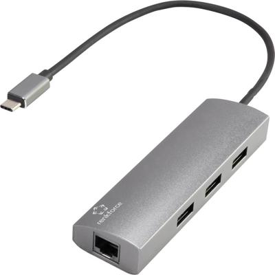 Renkforce Netwerkadapter/Hub 1 GBit/s USB-C 3.2 Gen 1, LAN (10/100/1000 MBit/s), USB-A 3.2 Gen 1