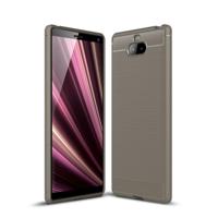 Geborsteld textuur Carbon Fiber Soft TPU Case voor Sony Xperia 10 plus (grijs) - thumbnail