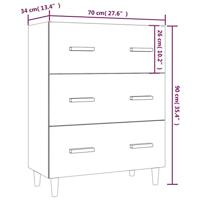 Dressoir 70x34x90 cm bewerkt hout sonoma eikenkleurig - thumbnail