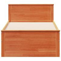 Bedframe met hoofdbord zonder matras hout wasbruin 90x190 cm - thumbnail