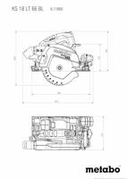 Metabo KS 18 LTX 66 BL Accu-cirkelzaag | 18 V | 2 x LiHD 8.0 Ah, ASC 145 | In Metabox - 611866810 - thumbnail