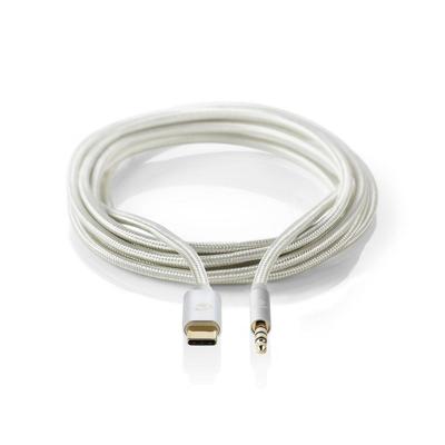 USB-C Koptelefoon Adapterkabel | USB-C Male - 3,5 mm Male | 1,00 m | Aluminium
