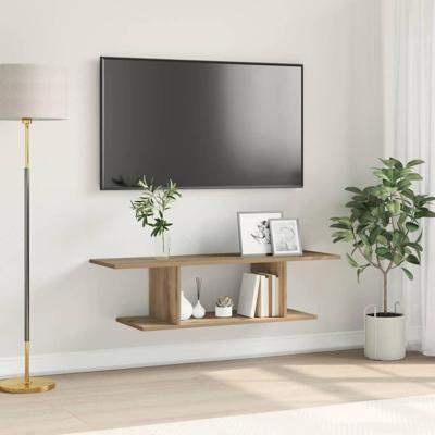 TV-kast met plank met opslag Bruin 103 x 30 x 26,5 cm Bewerkt hout