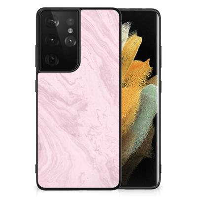 Samsung Galaxy S21 Ultra Marmeren Print Telefoonhoesje Marble Pink - Origineel Cadeau Vriendin Samsung Galaxy S21 Ultra Marmeren Print Telefoonhoesje Marble Pink - Origineel Cadeau Vriendin