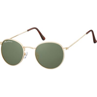 Zonnebril montana met groen g15 glas mat goud