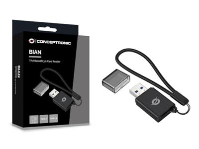 Conceptronic BIAN07B geheugenkaartlezer USB 3.2 Gen 1 (3.1 Gen 1) Type-A Zwart