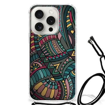 iPhone 15 Pro Doorzichtige Silicone Hoesje Aztec iPhone 15 Pro Doorzichtige Silicone Hoesje Aztec