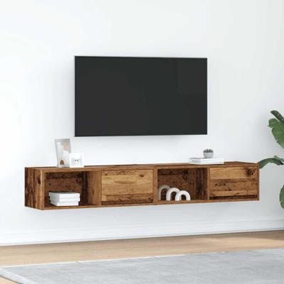 Tv-meubels 2 st 80x31x25,5 cm bewerkt hout oud houtkleurig Tv-meubels 2 st 80x31x25,5 cm bewerkt hout oud houtkleurig