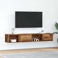 Tv-meubels 2 st 80x31x25,5 cm bewerkt hout oud houtkleurig - thumbnail