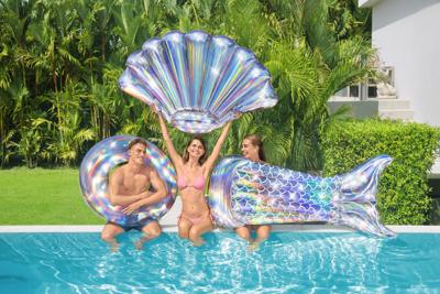 Bestway Luchtmatras Opblaasbare Sirene Iridees 193x101 cm Strand en Zwembad 43413
