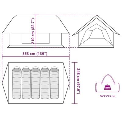VidaXL Tent 5-persoons waterdicht groen