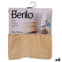 Badhanddoek Berilo Crème 80 % katoen 20 % Polyester 50 x 90 cm 52 x 0,2 x 90 cm 25 x 3 x 22 cm 23 x 26 x 3 cm (6 Stuks) - thumbnail