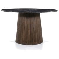 Eleonora Ronde Eettafel 'Maxim' Mangohout en marmer, 130cm - thumbnail