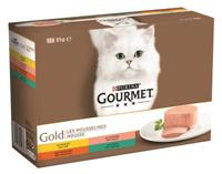 Gold mousse met kip, met zalm, met niertjes, met konijn 12x85g kattenvoer Gourmet - Gourmet - thumbnail