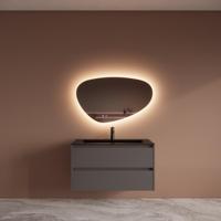 Badmeubelset BWS Riga Met Asia Wastafel Mat Zwart 100 cm Leigrijs Boss & Wessing - thumbnail