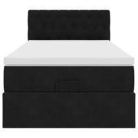 Ottoman bed met matras en LED's 90x190cm fluweel zwart - thumbnail