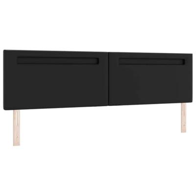 Hoofdbord met LED -striplichten Wandgemonteerd Zwart 200 cm PVC
