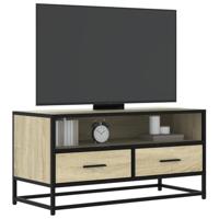 Tv-meubel 80x34,5x40 cm bewerkt hout metaal sonoma eikenkleurig - thumbnail