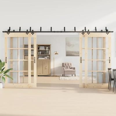 Doos met onderdelen voor schuifdeur 427 cm staal zwart