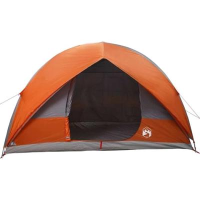 VidaXL Tunnel tent met dak grijs en oranje 500 x 348 x 200 cm taft