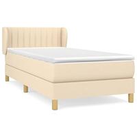Boxspring met matras stof crèmekleurig 90x200 cm - thumbnail