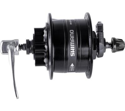 Shimano dh-3d32 naafdynamo 6-bolt quick release - zwart - 36 gaats