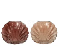 Vaas Schelp Glas 17cm Roze Assorti 1st - thumbnail