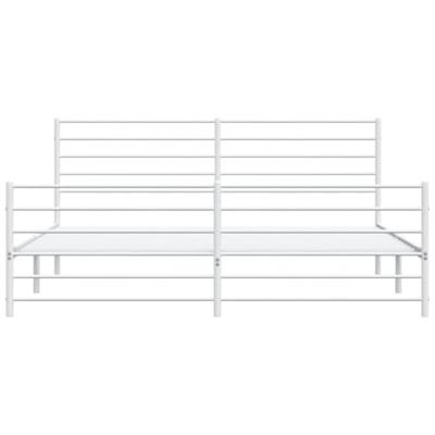 Bedframe met hoofd- en voeteneinde metaal wit 193x203 cm Bedframe met hoofd- en voeteneinde metaal wit 193x203 cm