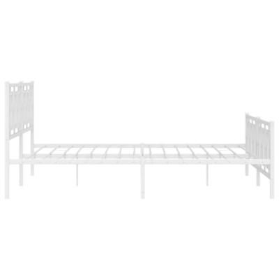 Bedframe met hoofd- en voeteneinde metaal wit 193x203 cm Bedframe met hoofd- en voeteneinde metaal wit 193x203 cm