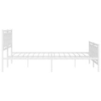 Bedframe met hoofd- en voeteneinde metaal wit 193x203 cm - thumbnail