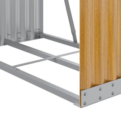 VidaXL Haardhoutopslag 80x45x120 cm gegalvaniseerd staal lichtbruin