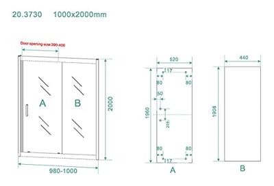 Wiesbaden Schuifdeur Skyline Douchedeur 100x200 cm 8 mm NANO Coating Mat Zwart