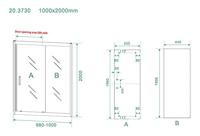 Schuifdeur Wiesbaden Skyline Douchedeur 100x200 cm 8 mm NANO Coating Mat Zwart - thumbnail