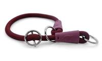 MORSO HALF SLIP HALSBAND HOND SOFT ROPE GERECYCLED PLUM PAARS - thumbnail