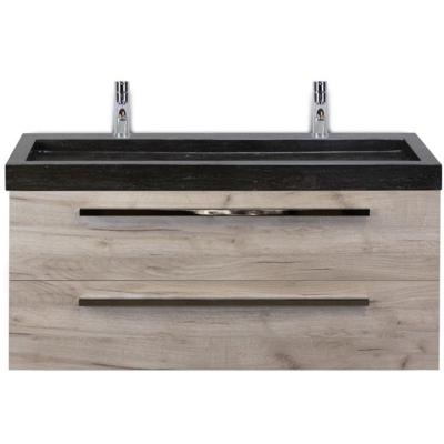 Seville Badmeubelset 120 cm - 2 Laden Craft Oak - Wastafel Lucca Enkel