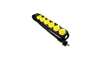 Stopcontacten met klep 6 voudig 1,5 m Neopreen kabel 3x1,5mm² H07RN-F