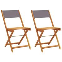 Bistrostoelen 2 st massief acaciahout en stof antracietkleurig - thumbnail
