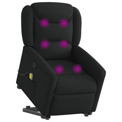 Sta-op-massagestoel verstelbaar stof zwart - thumbnail
