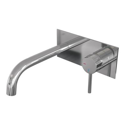 BRAUER Stripe Inbouw Wastafelmengkraan - gebogen uitloop en afdekplaat - model A1 - chroom 5-CE-329