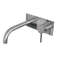 BRAUER Stripe Inbouw Wastafelmengkraan - gebogen uitloop en afdekplaat - model A1 - chroom 5-CE-329 - thumbnail