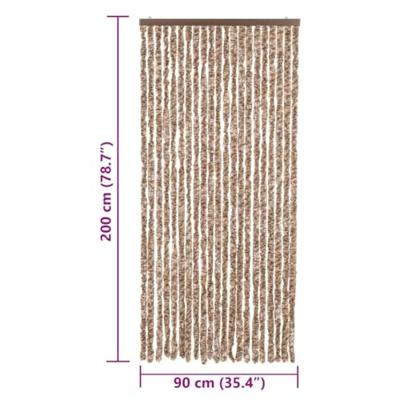 VidaXL Vliegengordijn 90x200 cm chenille beige en donkerbruin