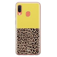 Samsung Galaxy A20e siliconen hoesje - Luipaard geel - thumbnail