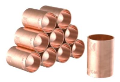 Kirchhoff Koperen dubbele sokkel, blank, 22 mm, 2 sockets, (5270) (10x) - 989099655