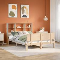 Bed met boekenkast zonder matras massief grenenhout 160x200 cm - thumbnail